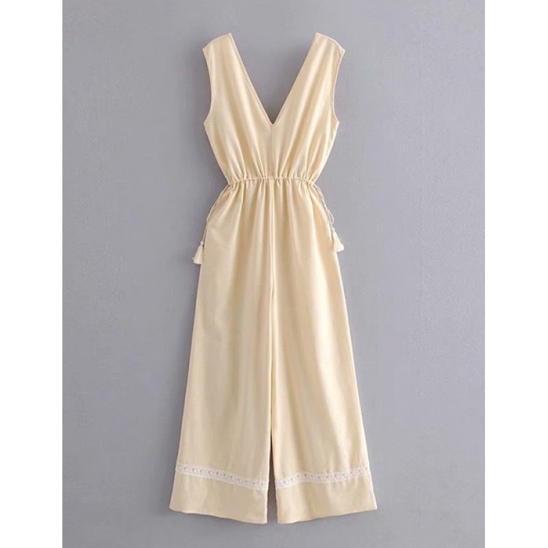 Fashion Beige Pure Color Decorated JumpsuitNo.:E870655(0) Write a review Fashion Beige Pure Color Decorated JumpsuitNo.:E870655(0) Write a review