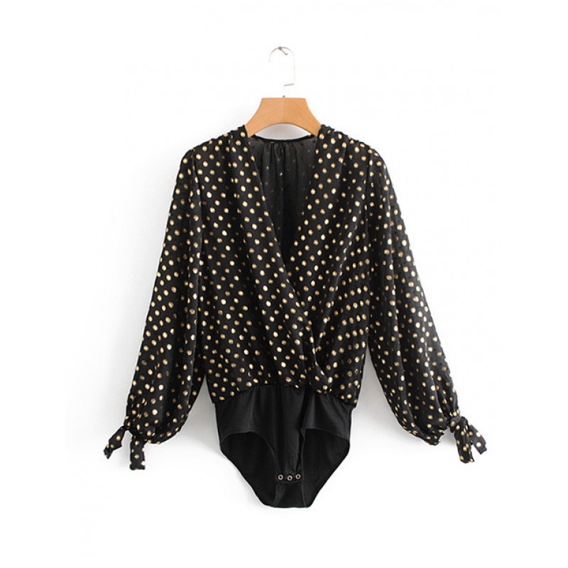 Fashion Black Spot Pattern Decorated V Neckline JumpsuitNo.:E887355(0) Write a review Fashion Black Spot Pattern Decorated V Neckline JumpsuitNo.:E887355(0) Write a review