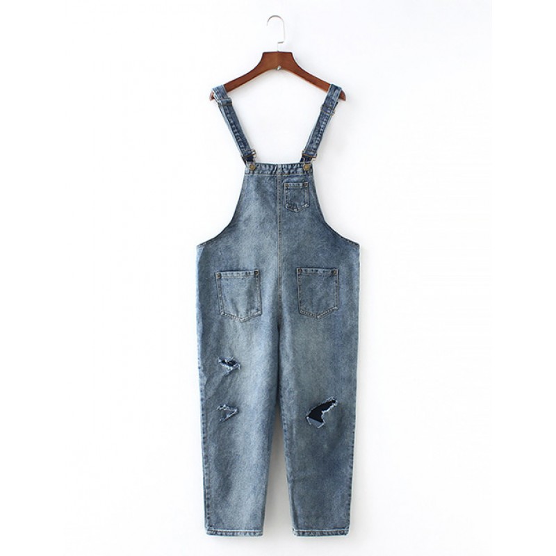 Fashion Blue Pure Color Decorated JumpsuitNo.:E891595(0) Write a review