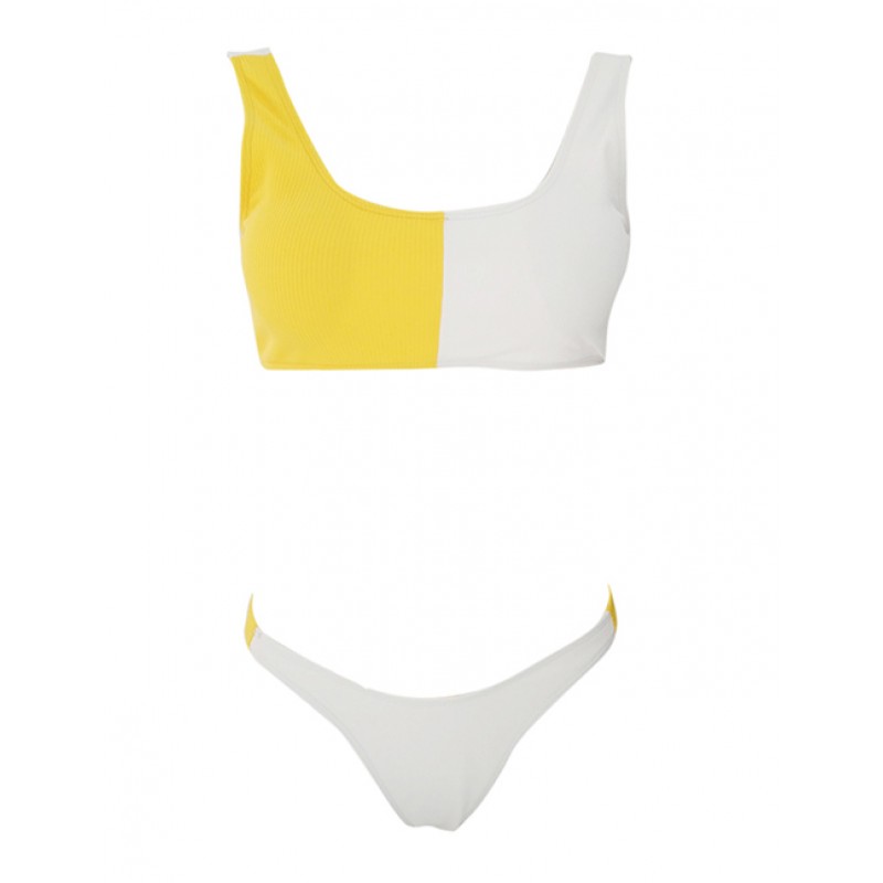 Sexy Yellow+white Color Matching Decorated Split SwimwearNo.:F224725(0) Write a review Sexy Yellow+white Color Matching Decorated Split SwimwearNo.:F224725(0) Write a review