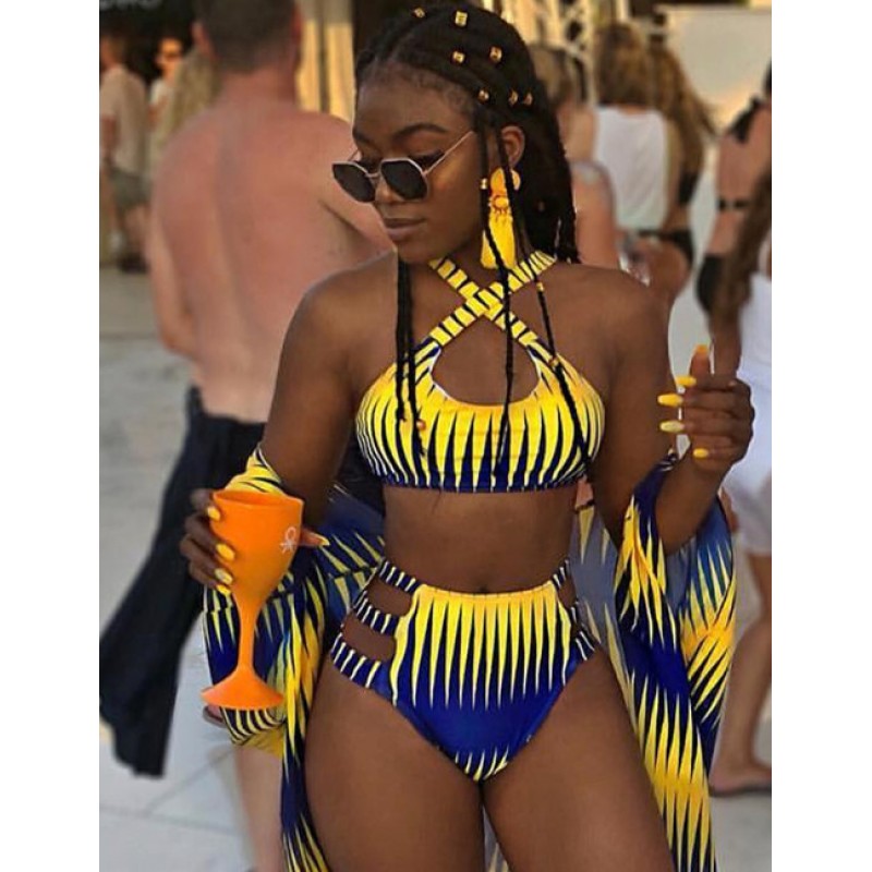 Sexy Yellow Stripe Pattern Design High Waist SwimwearNo.:F224895(0) Write a review Sexy Yellow Stripe Pattern Design High Waist SwimwearNo.:F224895(0) Write a review