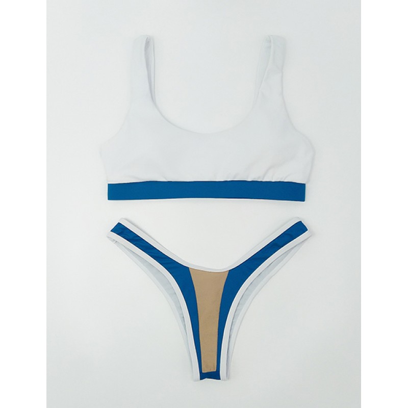 Sexy White+blue Color Matching Decorated Split SwimwearNo.:F225045(0) Write a review Sexy White+blue Color Matching Decorated Split SwimwearNo.:F225045(0) Write a review