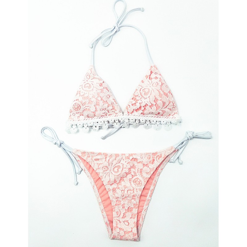 Sexy Pink Lace Decorated Pure Color BikiniNo.:F225635(0 ) Write a review Sexy Pink Lace Decorated Pure Color BikiniNo.:F225635(0 ) Write a review