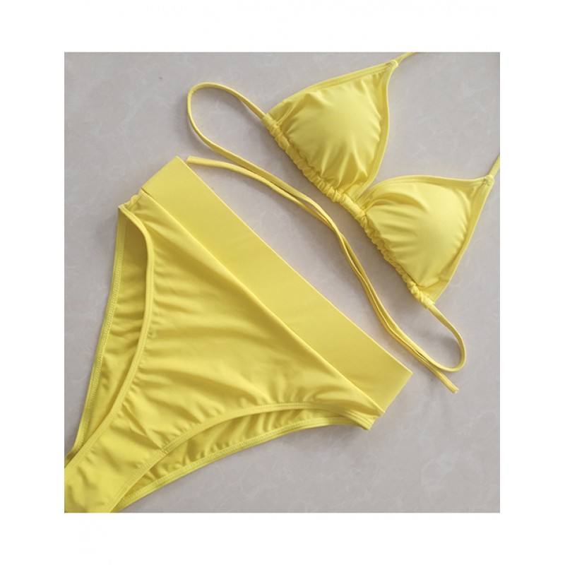 Sexy Yellow Pure Color Design High Waist SwimwearNo.:F225705(0) Write a review Sexy Yellow Pure Color Design High Waist SwimwearNo.:F225705(0) Write a review